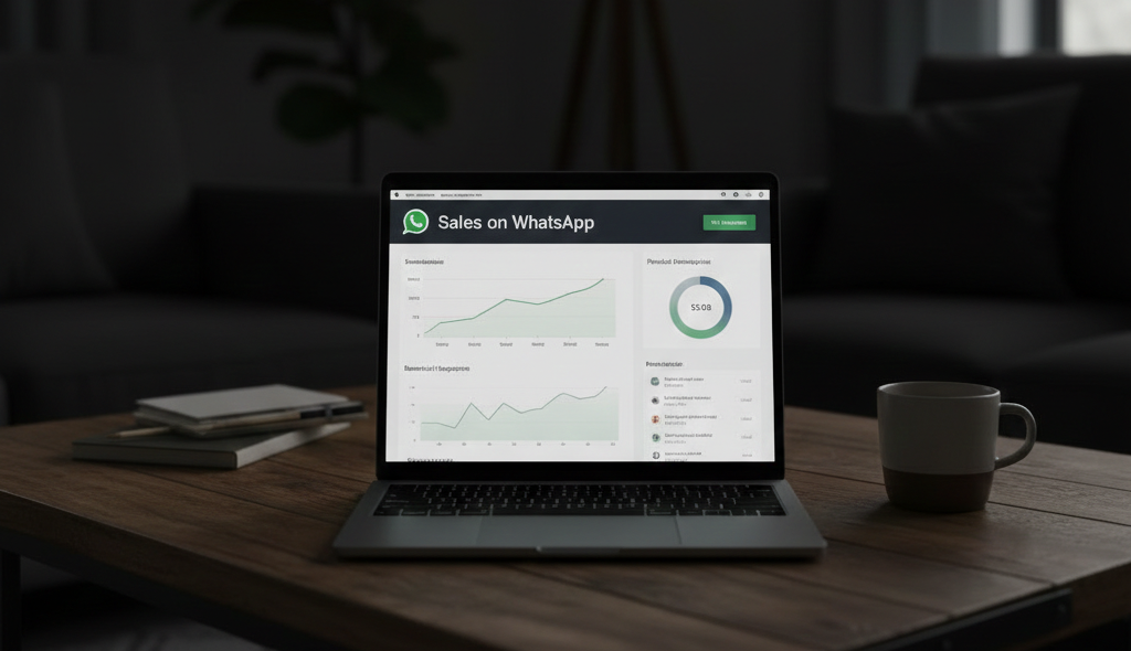Tableau de bord de ventes WhatsApp sur un ordinateur