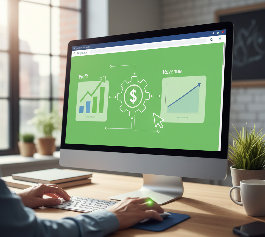 Écran affichant des graphiques de profit et de revenus.
