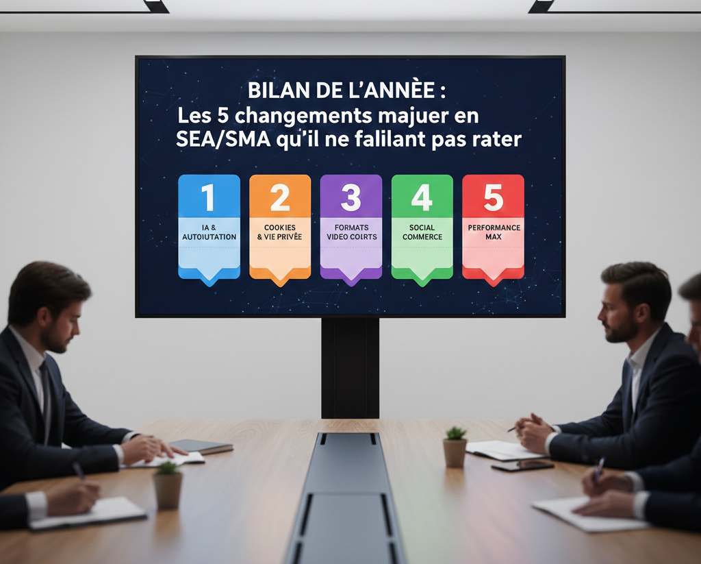 Écran présentant le bilan annuel des stratégies SEA et SMA