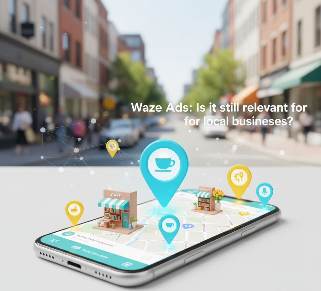 Publicité Waze sur smartphone pour les commerces locaux
