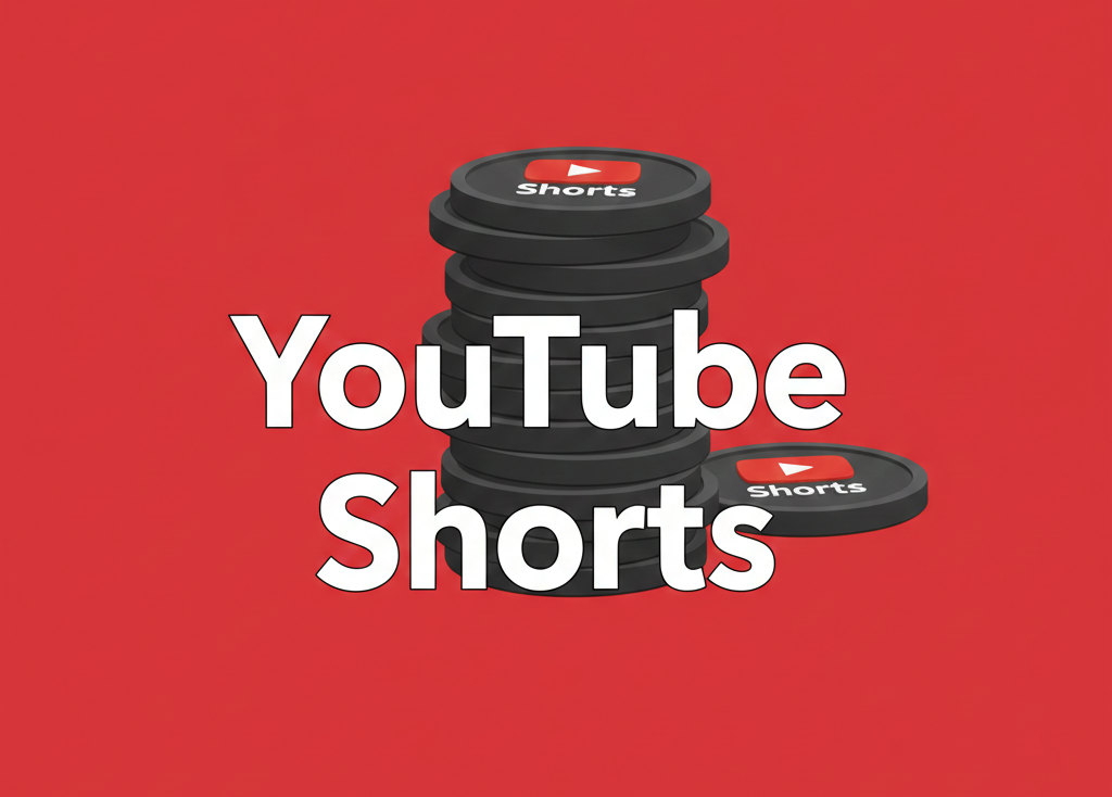Logo YouTube Shorts sur une pile de jetons noirs.