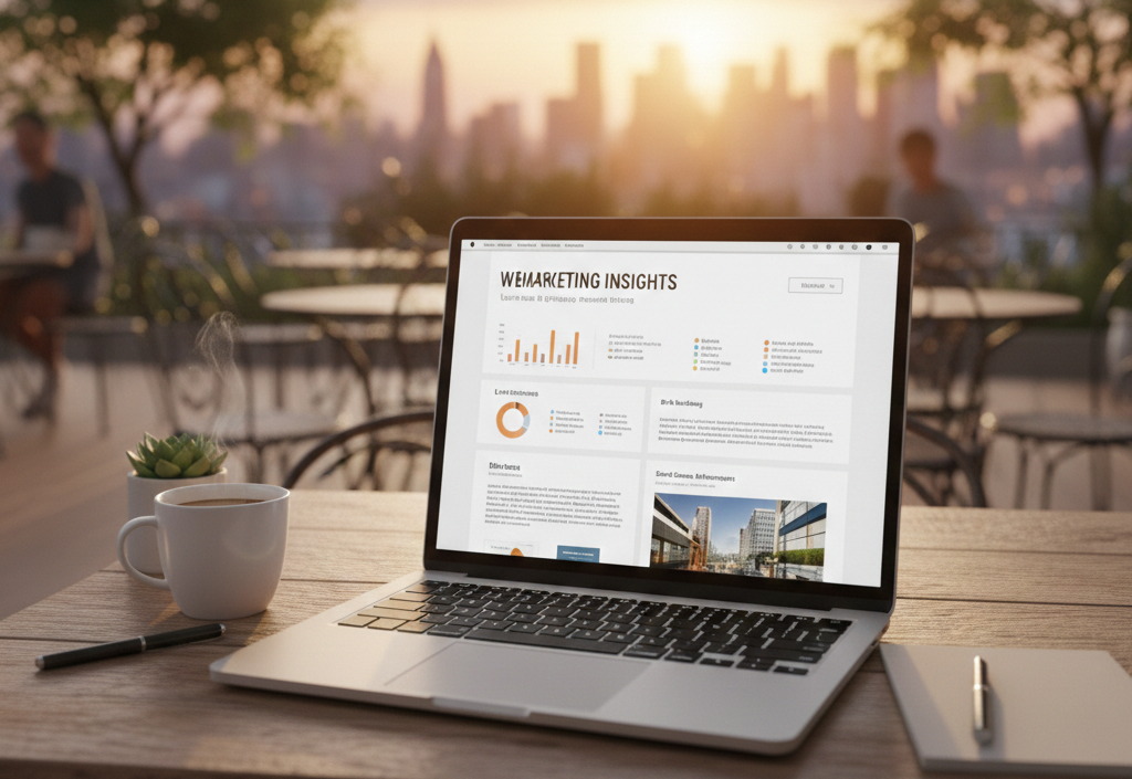 Ordinateur affichant des analyses marketing