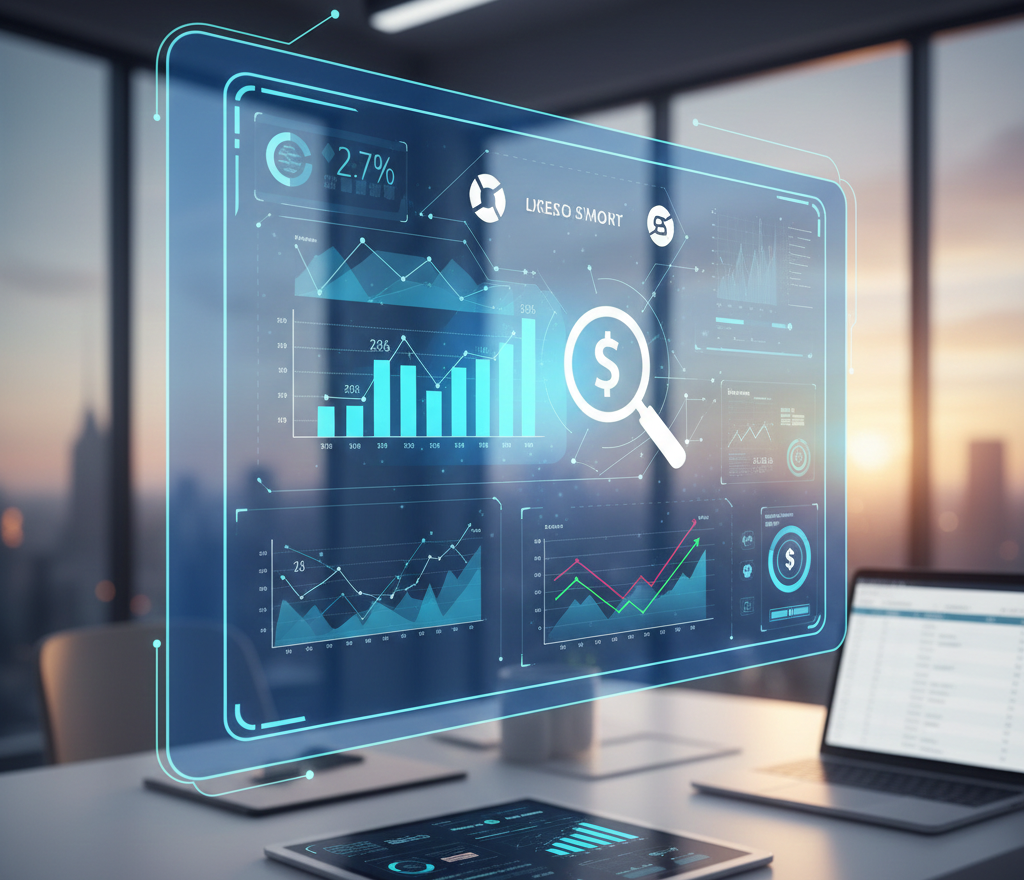 Tableau de bord digital analysant les investissements publicitaires.