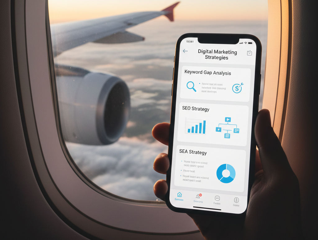 Smartphone affichant des stratégies marketing