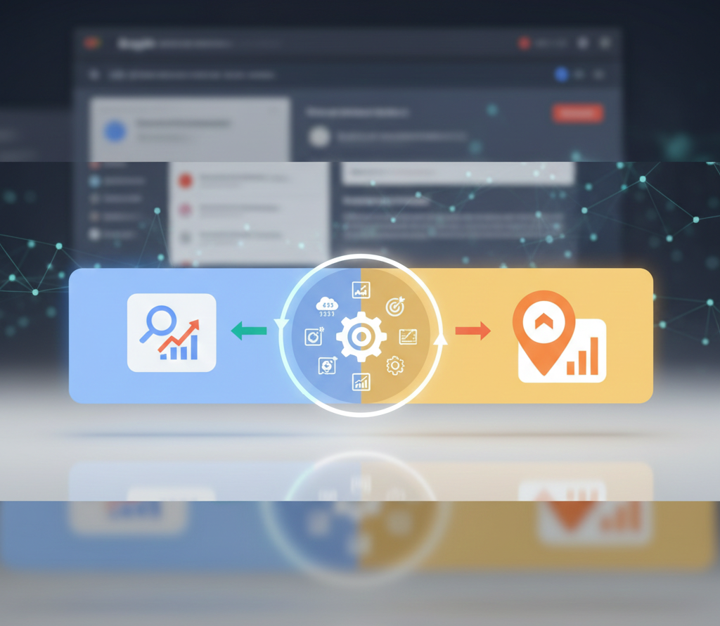 Infographie illustrant la conversion entre recherche et localisation