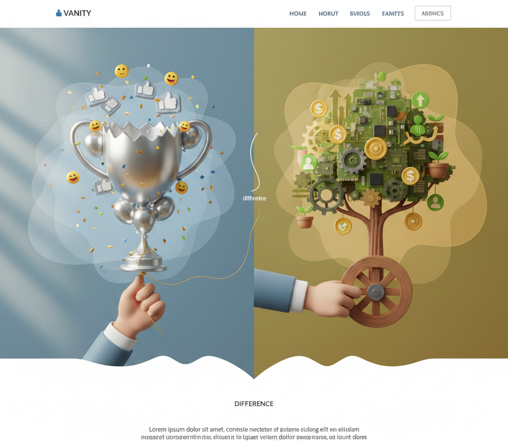 Comparaison visuelle entre trophée de popularité et arbre de croissance.