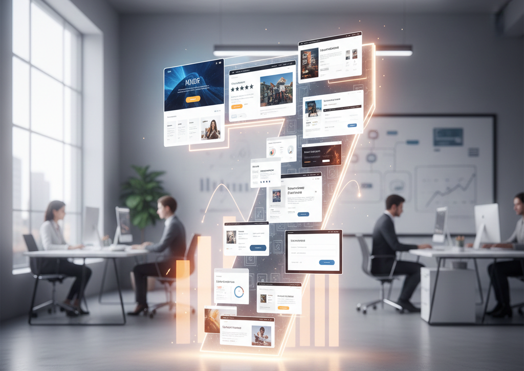 Visualisation des 7 pages de destination les plus performantes