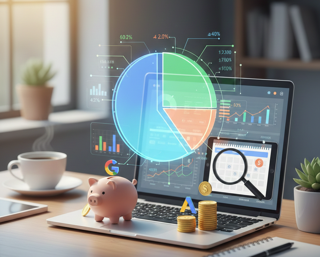 analyse de rentabilité sur ordinateur avec graphiques et tirelire.