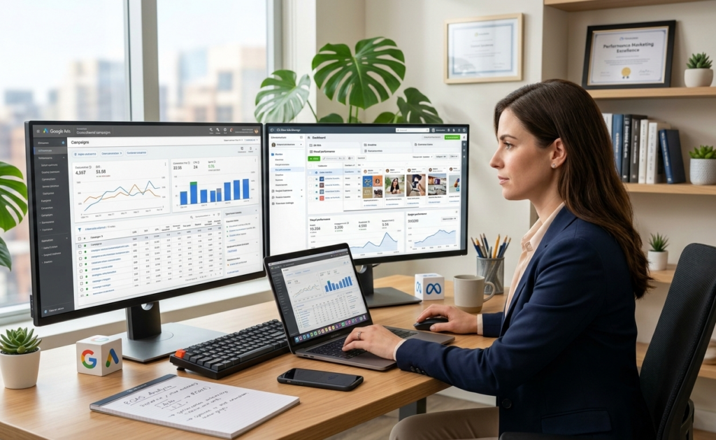 analyse et optimisation du google ads meta ads roi.