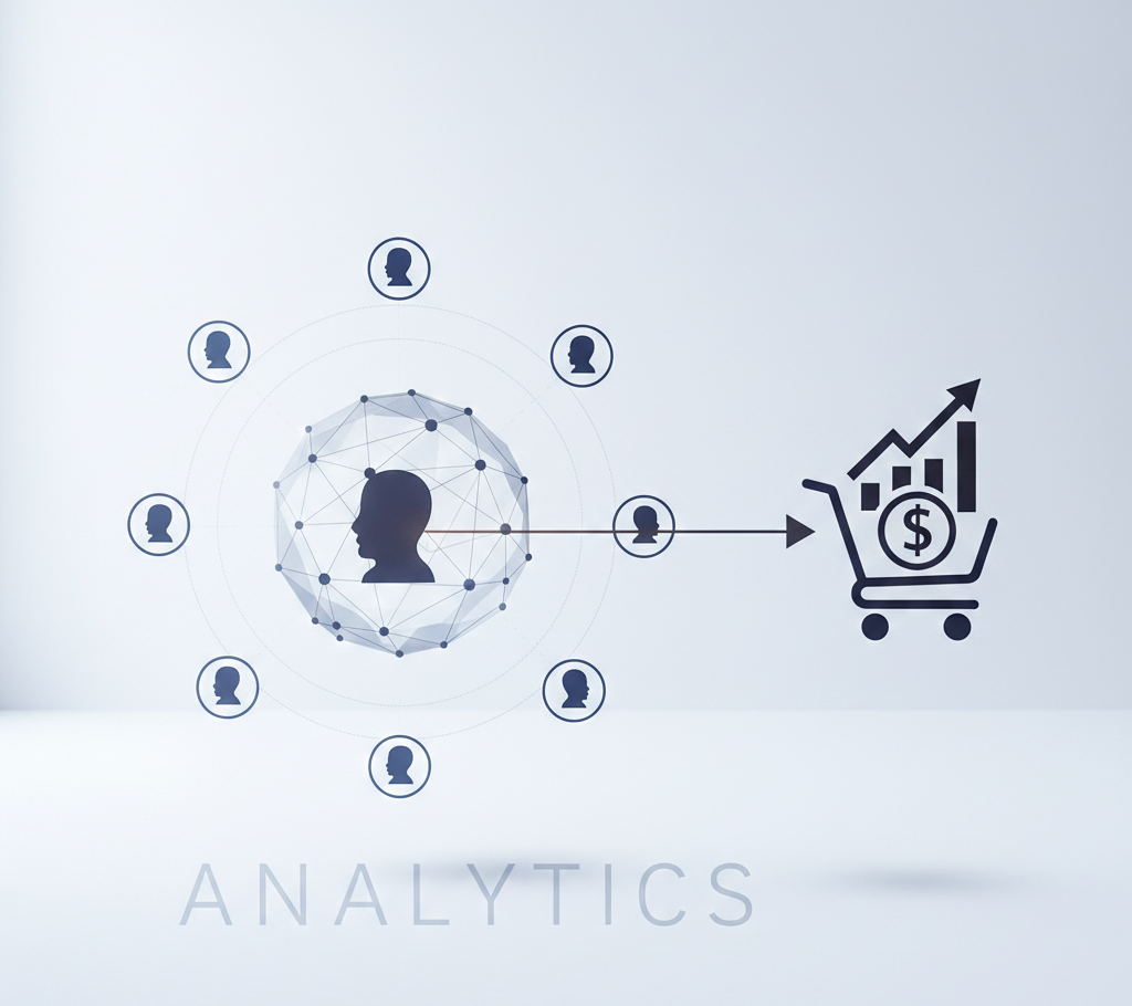 cercle d'utilisateurs convertis en achat via l'analyse de données.