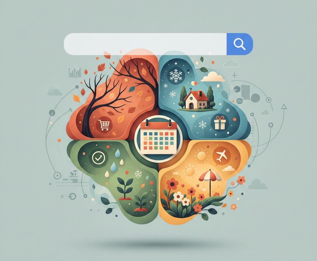 cerveau divisé en quatre saisons pour la planification publicitaire.