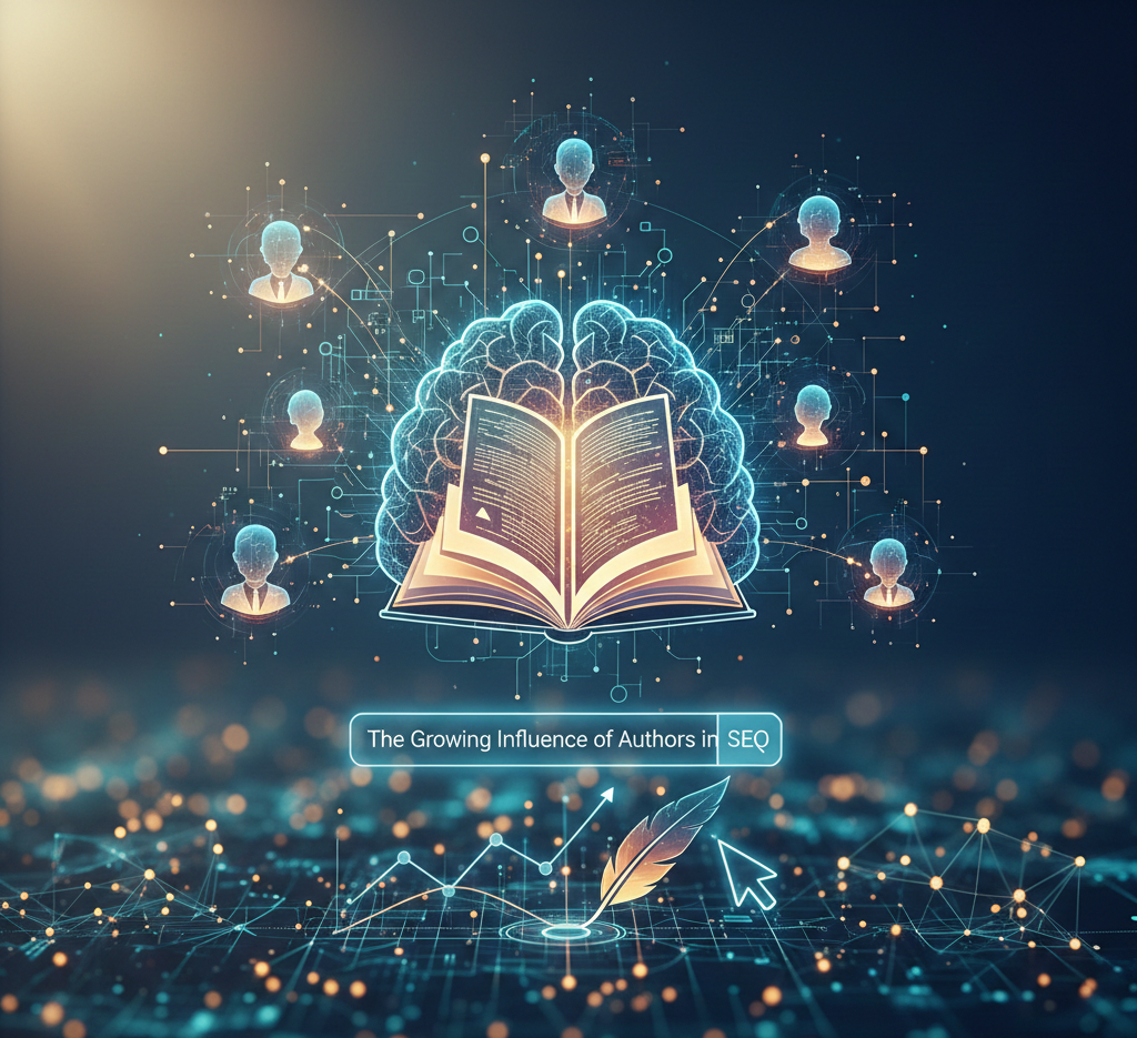 cerveau numérique, livre ouvert et réseau d'auteurs connectés en seo.