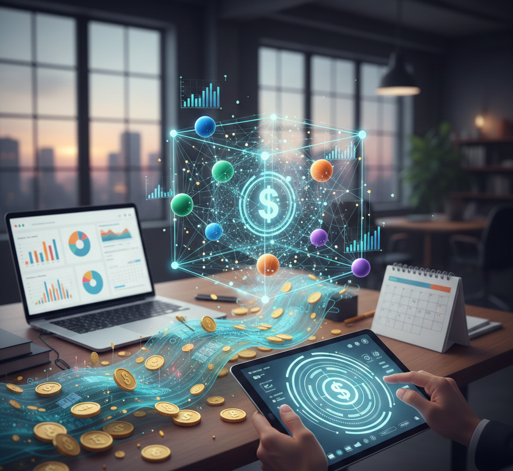 flux financier numérique optimisé par une gestion sur tablette.