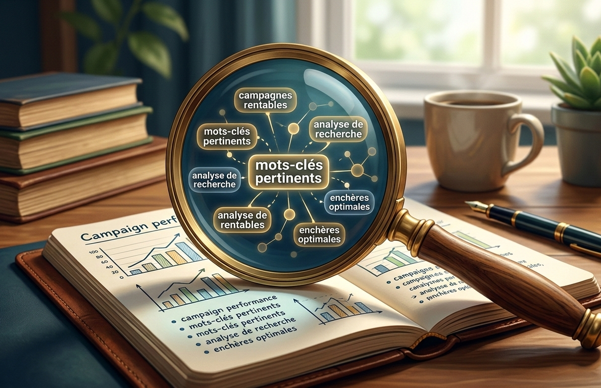 gestionnaire expert analysant les performances et mots clés google ads.