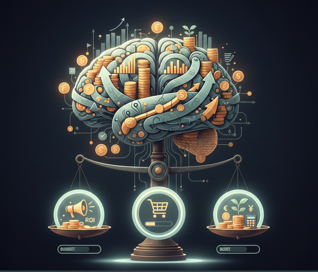 ia équilibrant les budgets de plusieurs campagnes marketing.