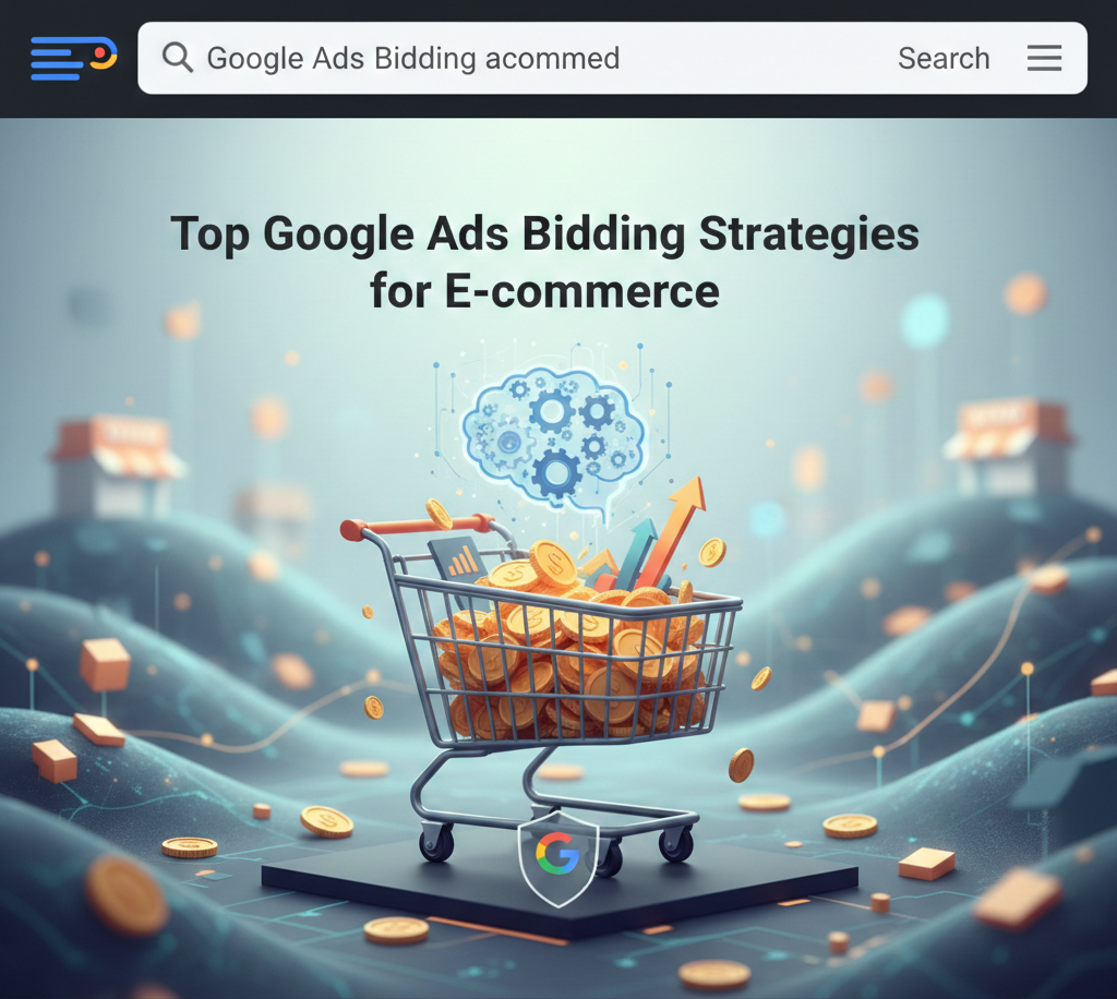 illustration de stratégies google ads pour l'e commerce et enchères.