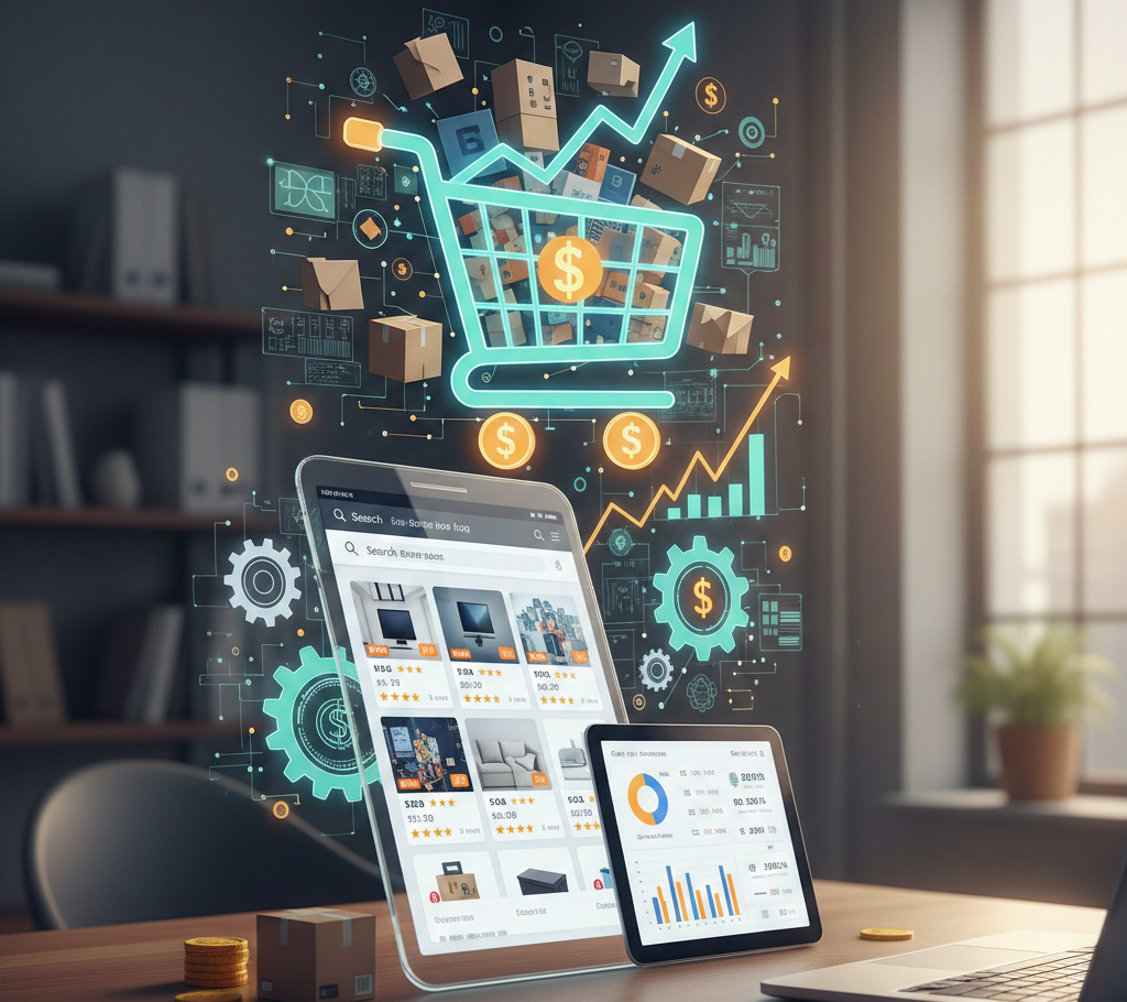 interface de gestion e commerce optimisant les ventes en ligne.