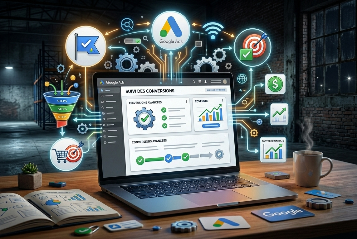 interface affiche configurer le suivi des conversions avancées