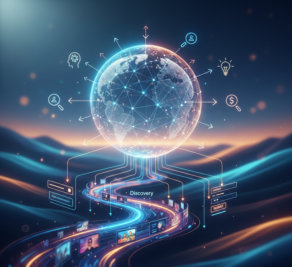 parcours de découverte client global vers la conversion finale.