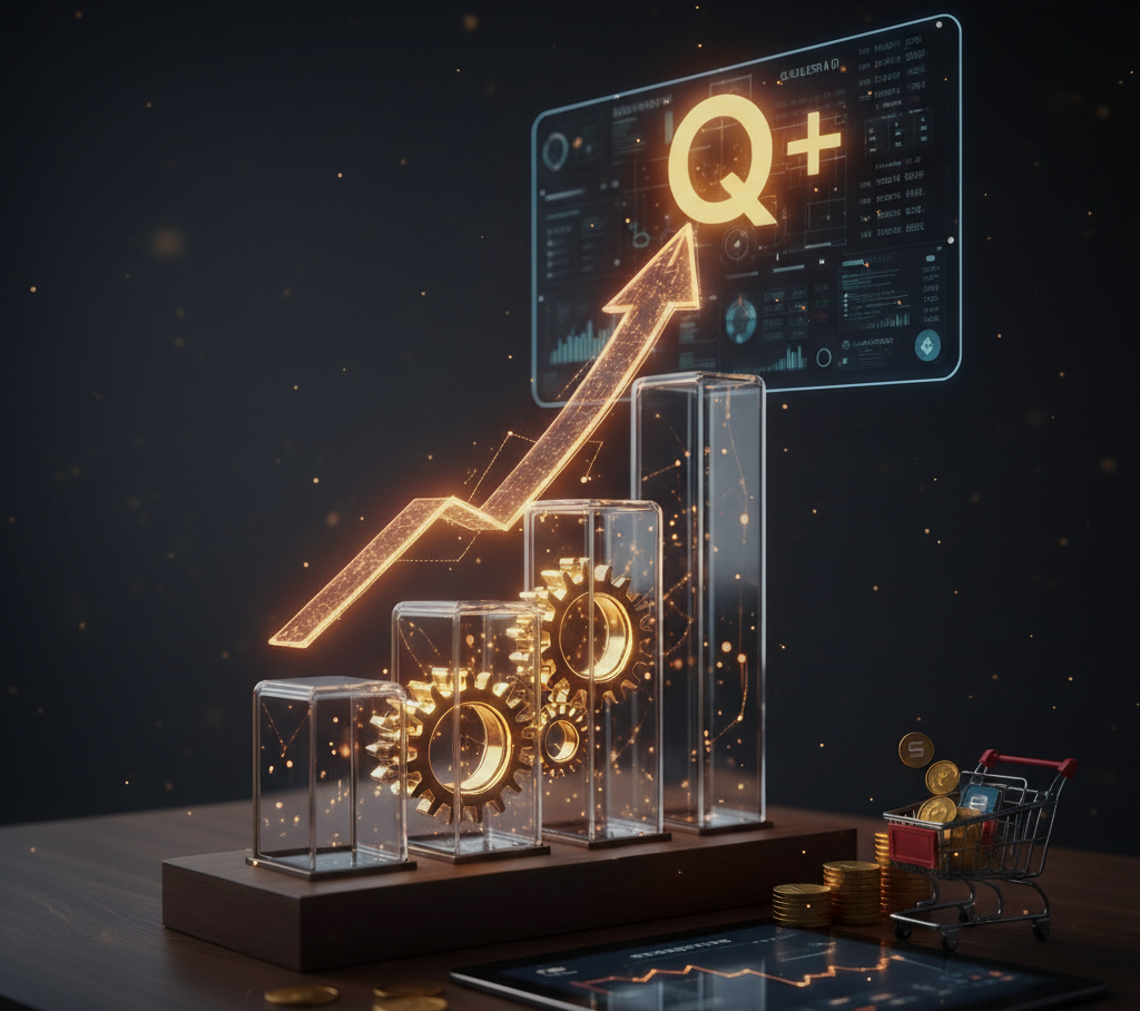 score de qualité élevé symbolisé par un graphique ascendant.