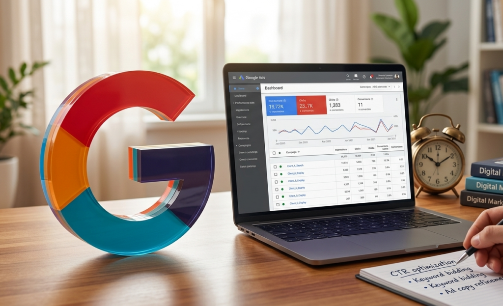analyse et optimisation du ctr sur google ads.