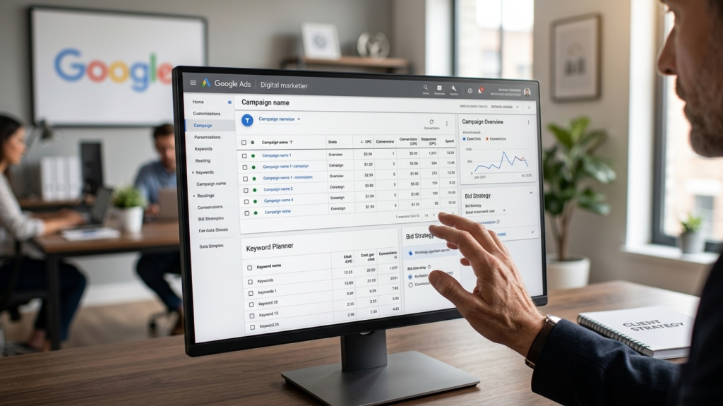 gestion stratégique de campagnes via google ads.