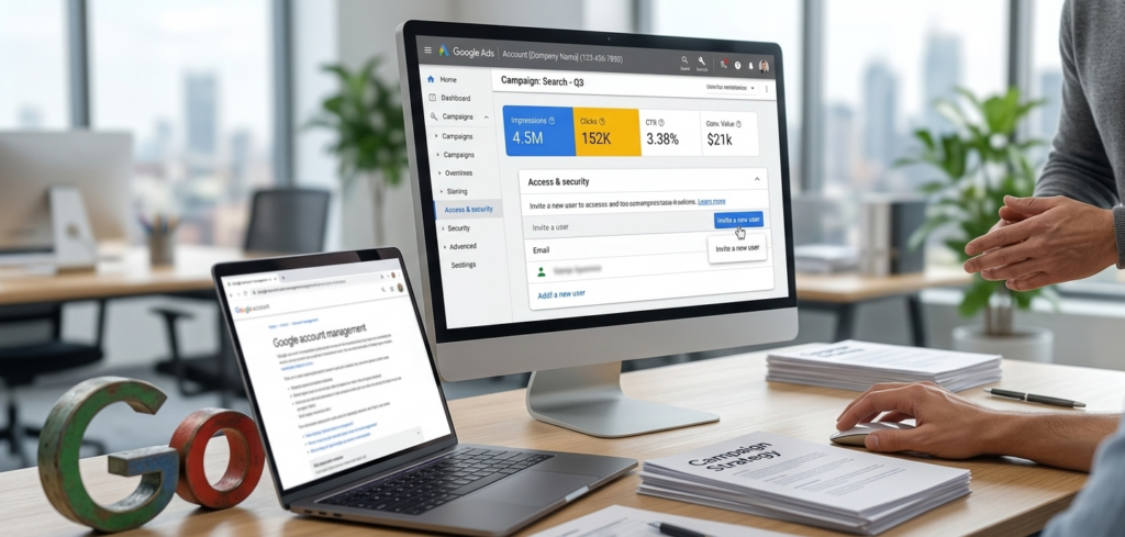 interface google ads affichée sur un écran d'ordinateur.