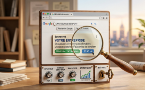 interface physique illustrant les réglages d'une publicité google ads.