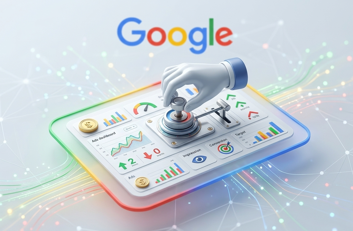 main ajustant un levier sur un tableau google.