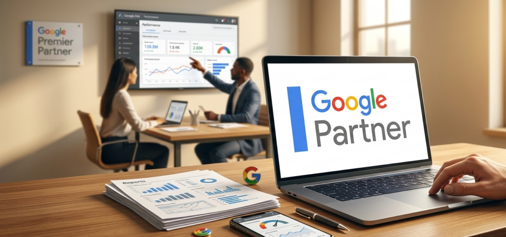 spécialistes google ads analysant des rapports de performance en bureau