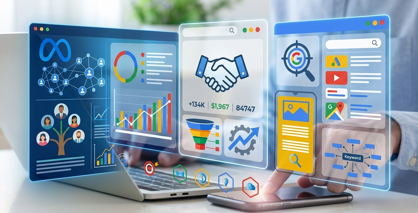 utilisateur consultant un tableau de bord marketing