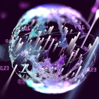 Représentation abstraite d'un globe numérique composé de données