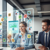 Des professionnels gèrent plusieurs points de vente via une interface numérique