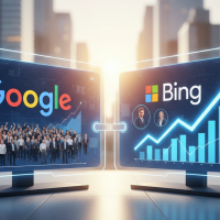 Comparaison de la croissance entre Google et Bing