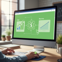 Écran affichant des graphiques de profit et de revenus.