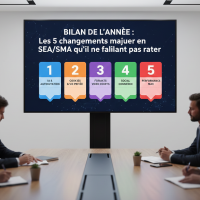 Écran présentant le bilan annuel des stratégies SEA et SMA