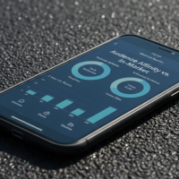 Smartphone affichant l'analyse comparative des audiences