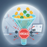 Entonnoir de vente bloqué par un panneau « tROAS »