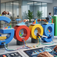 analyse de données et budgets sur logo google.