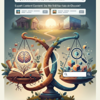 balance comparant le contenu d'expert et le contenu optimisé seo.