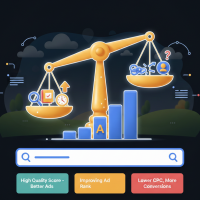 balance comparant score de qualité et performance des annonces.