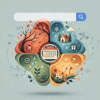 cerveau divisé en quatre saisons pour la planification publicitaire.