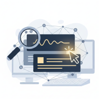 curseur cliquant sur une interface d'analyse de données connectée.