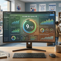 Écran affichant un score de qualité 910 sur google ads.