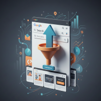 entonnoir de conversion 3d sur interface de recherche google.