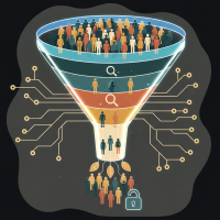 entonnoir de conversion filtrant une audience vers des leads qualifiés.