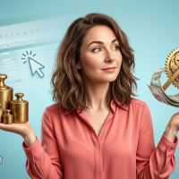 femme équilibrant tableur et croissance financière