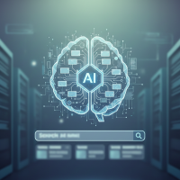 L'insigne « AI » est placé au cœur du cerveau, affirmant le rôle central de la technologie.