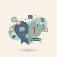 Illustration conceptuelle de réseaux sociaux et de connexion humaine.