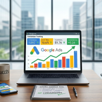 graphique de croissance des conversions sur un compte google ads.